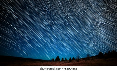 Big Dipper Night Sky Star Trails Stock Photo 758004655 