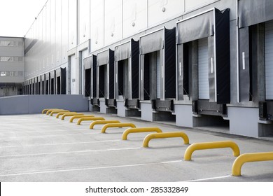 Big Distribution Warehouse With Gates For Loading Goods