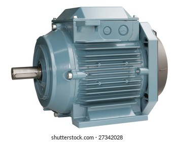 Big Electric Motor Isolated On White