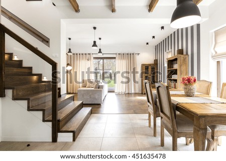 Similar – Image, Stock Photo a wooden staircase with railing leads from the sandy beach to a dune with dune grass and flagpole