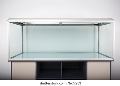 Big Empty Fish Tank On White Background