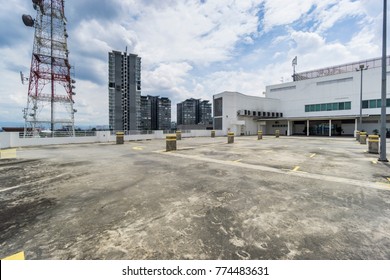 Big empty rooftop parking area
