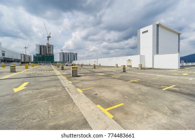 Big empty rooftop parking area