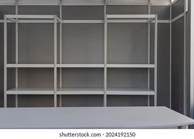 Big Empty Shelf In Vacant Retail Shop