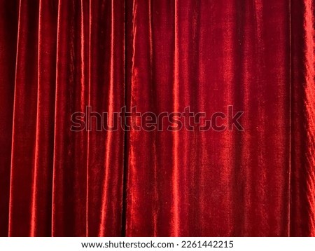 Big event red velvet curtains background, closeup