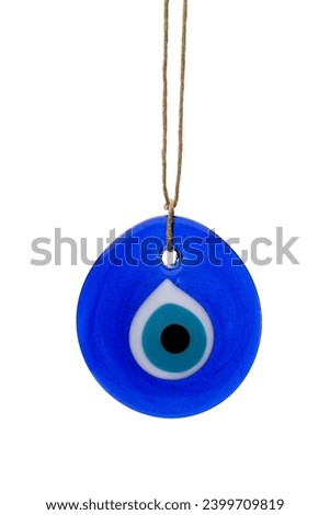 Big evil eye bead on white background