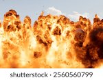 Big Explosive Wall of Fire Explosion Fire Details