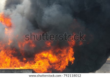 A Big Fire and the firefighter
