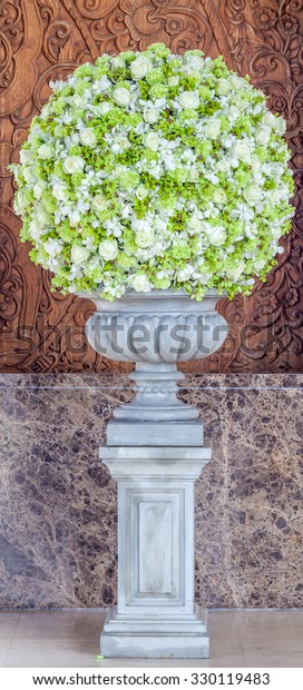 Big Flowers Bouquet Vase Decoration Hotel Stock Photo Edit Now