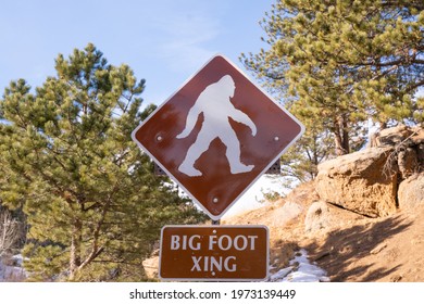 Big Foot Crossing sign in the wilderness of Colorado