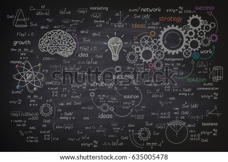 Big formula on blackboard
