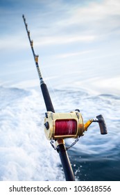 Big Game Fishing Reel In Natural Setting