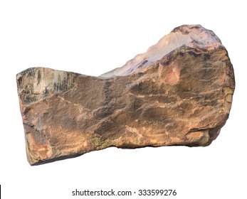 Big Granite Rock Stone, Isolated On White Background