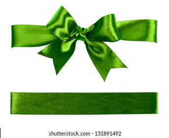Big Green Bow Made From Silk Ribbon