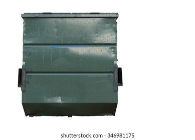 Big Green Dumpster Isolate Background