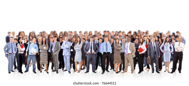 Big Group Of Business People. Isolated Over White Background