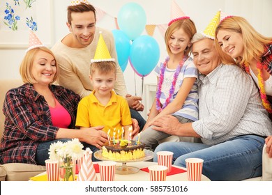 Big Happy Family Celebrating Birthday