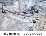 Big haul truck and machinery working in Chuquicamata, biggest open pit copper mine of the world, Calama, Chile