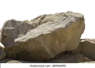 Big heavy boulder isolated