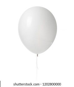 Big Helium Inflatable Latex White Balloon For Decorations On Birthday Wedding Corporative Party Isolated On White Background