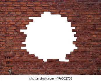 Big Hole Brick Wall Clipping Path Stock Photo 496302703 | Shutterstock