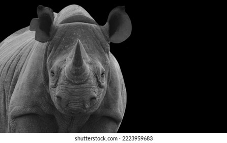 Big Horn Rhino Closeup Face