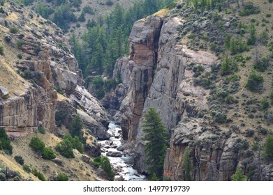 Big Horn WY, USA On August 11, 2019 : Bighorn River.