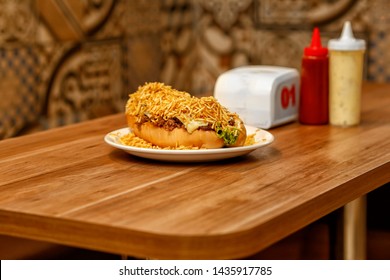 
Big Hot Dog In Snack Bar In Brazil