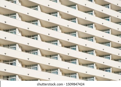 Big Hotel Or Apartment Building Facade   Balcony Pattern -