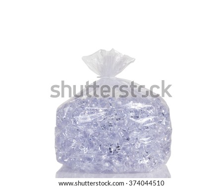 big ice cubes clear plastic bag stock photo edit now 374044510