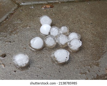 Big Ice Hail After Storm