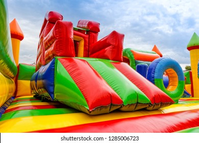 Big, Inflatable Slide In Playground