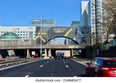 Big Invictus Games Poster Over A Street In The Hague, Netherlands - April 14, 2022