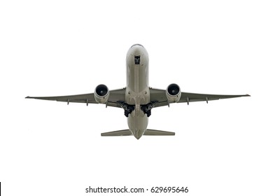 Big Jet Plane Taking Off On White Background