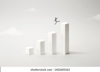 Big Jump To Reach The Top, Success Concept