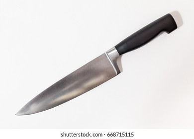 big kitchen knife on white backgrounds, isolated