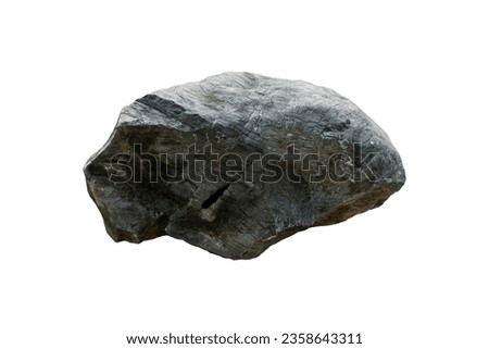 A big limestone, sedimentary rock  isolated on a white background. Stone for garden decoration. 