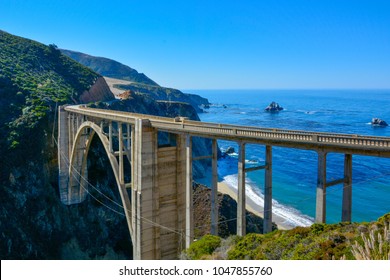 Big Little Lies Bridge With Blue Sky Pacific Ocean In 17 Miles Road 