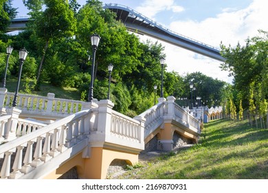 Big And Long Staircase In The City Park