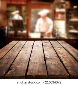 Big Long Table Of Brown And Restaurant 