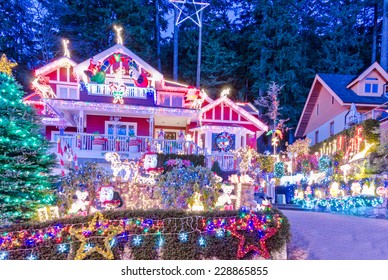 Holiday Decorated House Exteriors Images Stock Photos Vectors