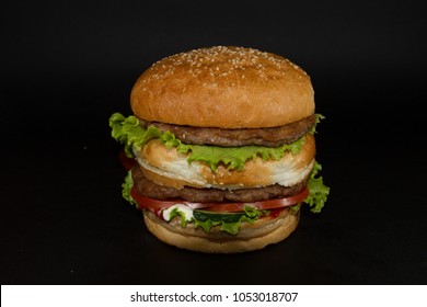 Big Mac On Black Background