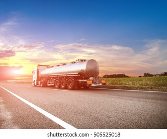 Big metal fuel tankers shipping fuel