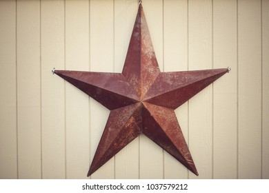 Big Metal Star On Farm Building