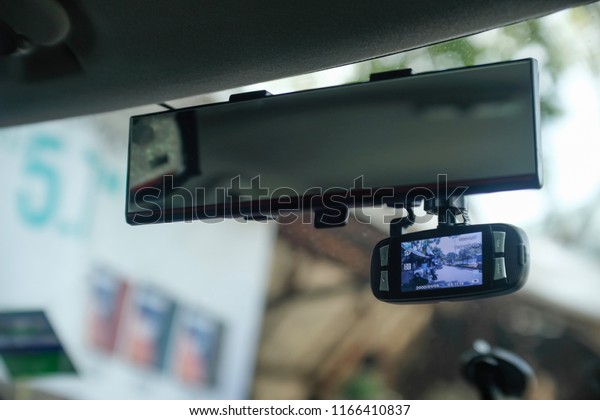 Big\
Mirror inside the car with Camera car\
recorder.