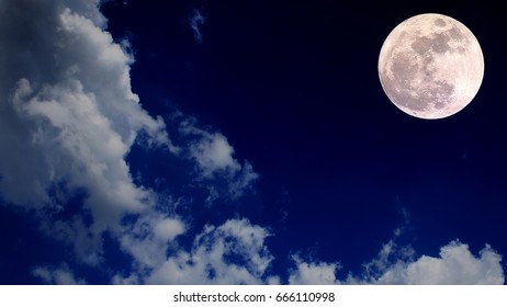 Big Moon Blue Sky Night Clouds Stock Photo 666110998 | Shutterstock