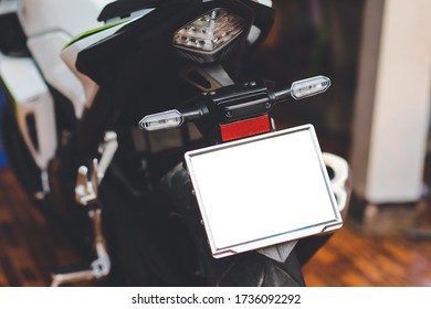 Big Motorbike's Number Plate With Clipping Path