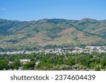 The big mountain, Idaho state University campus and city Pocatello in the state of Idaho