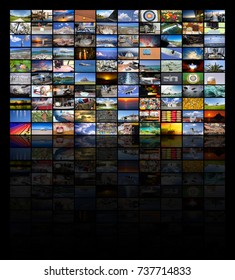 Big Multimedia Video And Image Wall Of The TV Screen