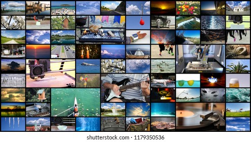 Big multimedia video wall with A variety of images